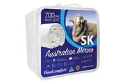 Woolcomfort Aus Made Merino Wool Quilt 700GSM 270x240cm Super King Size