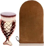 Yoseng 2 Pack Self Tanning Mitt Applicator Kit,Self Tanning Body Glove and Self Tanner Brush for Face,Tan Applicator for Sunless Self Tan