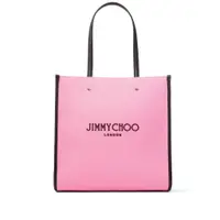 在飛比找蝦皮商城優惠-Jimmy Choo 經典 Logo 中款帆布托特包 粉色/