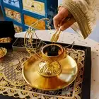 Golden Incense Burner Set Traditional Arabian Incense Holder for Living Room