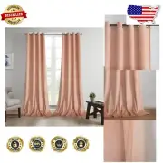 84'' Soft Pink Velvet Blackout Curtains - Noise-Absorbing Elegance Set of 2