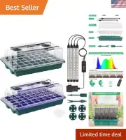 Indoor 80-Cell Seed Starter Tray with Grow Light & Eco-Friendly Design – 2 Pack