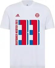 [adidas] Men's Soccer Bayern Munich Meister 11 T-Shirt - Commemorative Graphics Celebrating 11th Consecutive Bundesliga Triumph