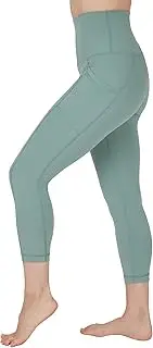 [Yogalicious] High Waist Squat Proof Yoga Capri Leggings with Side Pockets for Women, Black Lux with Pocket
