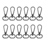 12 Pcs Swivel Clasp Hooks, 0.67" Purse Clasps Detachable for Bag Making, Grey