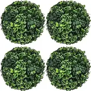 Topiary Balls 4Pcs 7in Artificial Boxwood Ball Realistic Hanging Fake Topiary DIY Decorative Faux Topiary for Indoor Outdoor, Topiary Balls