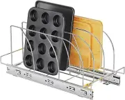 Slide Out Cutting Board Bakeware and Tray Organizer Pull Out Kitchen Cabinet