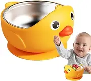 Suction Baby Bowl - Cartoon Kids Feeder,Heat & Shock Resistant Toddler Self-Feeding Bowls for Outdoor Meals Snack Time Daycare Picnic Baby-Led Weaning First Solids