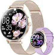 LIGE Smart Watches for Women with Calls/Answer:1.43" AMOLED Smart Watch Compatible with Android & iPhone, Waterproof Fitness Tracker for Women with Heart Rate/Sleep Monitor/120 Sports Modes/Pedometer