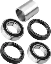 Front Axle Wheel Bearings Seals & Spacer/Collar Kit Fits for Kawasaki Mule 2510 2520 3000 3010 3020 4000 4010 1993-2023 Replace 92045-3707 92049-1025 92027-1538