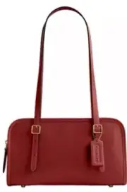 NWT Coach Swing Zip Leather Shoulder Bag Brass Ruby Red Handbag Purse Tote ❤️