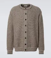 [The Row] The Row Doyle striped alpaca cardigan AU 99 brown