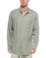 Scott Barber Twill Solid Linen-Blend Shirt