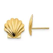 14k 14kt Yellow Gold Madi K Shell Post Earrings 10 mm