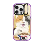 iPhone 16 Pro Impact Ring Stand Case MagSafe Compatible Gyudon cat