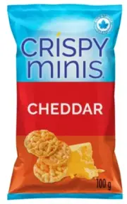 Quaker Crispy Minis Cheddar Flavor Brown Rice Chips, 100g