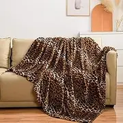 Leopard Print Blanket, Flannel Fuzzy Throw Blanket for Couch, Outdoor Camping Soft Cozy Warm Plush Sheet Throws Blankets Gift, Lightweight Comfy Cheetah Print Blanket for All Seasons(59”×78”)
