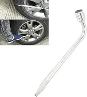 Car Spare Tire Lug Wrench, L‑Type Car Truck Tire Wrench Steel Hex Socket Wrench Removal Pry Bar for Car Repair(19mm)