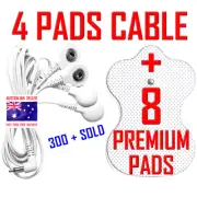 Omron compatible TENS 4 PADS CABLE + 7cm x 5cm x 8 PREMIUM ELECTRODE PADS ⭐⭐⭐⭐⭐