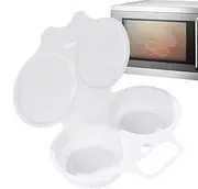 Microwave Egg Poacher - Poached Egg Maker Microwave | Microwave Egg Cooker | Microwave Egg Steamer | Eggs Round Poached Eggs 2 Eggs Capacity Steamer for Home Breakfast, Microwave Egg Poachers