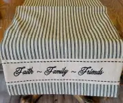 NEW Black Tan Striped Table Runner 14"x35" Country Farmhouse Rustic Primitive