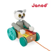 在飛比找momo購物網優惠-【法國Janod】雨林大冒險-狐猴鐵琴拉車