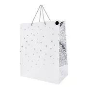 Hallmark White Silver Stars Gift Bag - Large