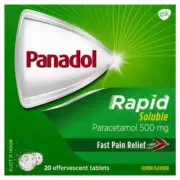 Panadol Rapid Soluble Effervescent Paracetamol 500mg Fast Pain Relief 20 Tablets
