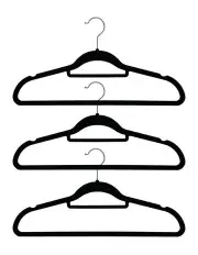 [BOXSWEDEN] 3PK Velvet Hanger/Storage Wardrobe Organiser for Clothes/Shirt Black