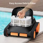 Cordless Robotic Pool Cleaner Automatic Wall & Waterline Cleaning Vacuum 3Hours