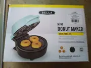 Bella Mini Donut Maker, aqua, makes 3 mini doughnuts, no stick, compact design