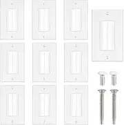 10-Pack Brush Wall Plate, UL Listed Cable Pass Through Insert for Wires, Single Gang Cable Access Strap, Wall Socket for HDTV, HDMI, Home Theater Systems
