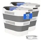 43L+43L Collapsible Laundry Baskets plastic, Pop Up Laundry hamper/Storage
