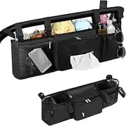 Telawsfun Double Stroller Organizer Compabitle for BOB Duallie and Baby Jogger City Mini GT2 with Cooler Bags, Baby Jogger Parent Console Double Stroller Organizer