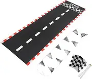 MOLUCKFU 1 Set Racing Track Decoration Banner Flags Car Flags Checkered Decor Car Decorations Race Car Table Decorations for Party Race Track Floor Runner Checker Flags Car Racing Flag Abs