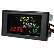 AC 200-450V LCD Digital Voltmeter Ammeter Volt Amp Power Kwh Panel Meter 100A CT