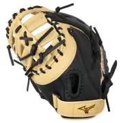 Mizuno Franchise 12.5 Inch First Base Mitt Full Grain Leather Black Tan