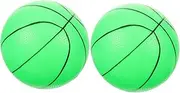 2pcs Glow in The Dark Basketball Toys PVC Inflatable Bouncy Balls Night Glowing Sports Ball for Outdoor Games Party Supplies