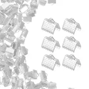 200Pcs 8mm Ribbon Crimp Clamp Ends Bookmark Pinch Cord End Clasps, Gold