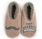 ~❤️~SPLOSHIES Duos Slippers Mens SLUMBIES Bday Gift Worlds Best Grandpa SnuggUps