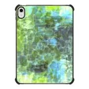 iPad 10.9-inch (10th gen) iPad Impact Case PASTEL JUNGLE 2 - Colorful Nature Green Turquoise Blue Animal Print Chic Trendy Stylish Girly Abstract Acrylic Painting Pretty Whimsical Splash Art