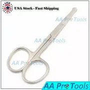3.5" Curved Mustache Nose Ear Beard Hair Remover Scissors Trimmer Safety Tips