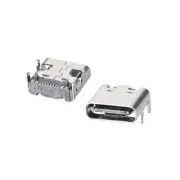 30PCS USB 3.1 Type C Female Socket Connector Port 16-Pin DIP 180 Degree Adapter