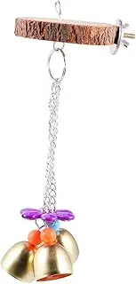 ORFOFE 1Pc Parrot Stand Board Perch with Bell Bird Training Activity Stand for Parrots Budgies and Cockatiels Resting Spot