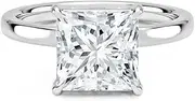 [Generic] Customize Jewel 6.0 Carat Princess Excellent Cut Moissanite 4- Prong Perfect Fit Solitaire 2mm Engagement Wedding Bridal Ring In 14k Gold For Women,D-VVS1, Medium, Moissanite Gold Gemstone, Created