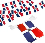 Anley Dominican Republic String Flag Pennant Banners, Patriotic Events 27th of February Independence Day Decoration Sports Bars - 33 Feet 38 Flags