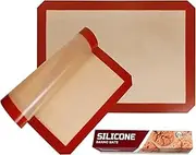 TOMVAES Non-Stick Silicone Baking Mat,Reusable & Nonstick Bakeware Mats,Premium Food Safe - Pack of 2, for Cookie Macarons Bread and Pastry