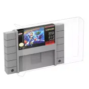 5 SNES CARTRIDGE Clear Protectors Custom Cases Super Nintendo Video Game Carts