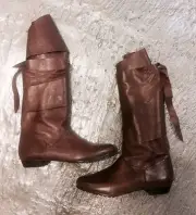 STUART WEITZMAN Sherif Brown Leather Wrap Up Boots RARE!!