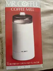 White MR. COFFEE IDS50 Coffee Mill Grinder 1988 With The Manual